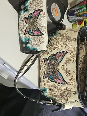 Westin Origin Embellished Butterfly Shoulder Bag AND WALLET COMBO